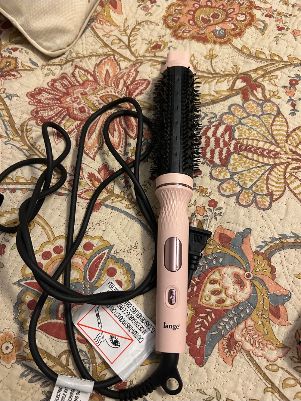 Lange Pink Round Hot Air Brush — Bristle Styling Brush L’ange wavy curl brush
